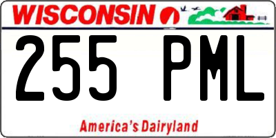 WI license plate 255PML