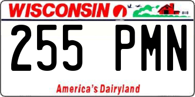 WI license plate 255PMN