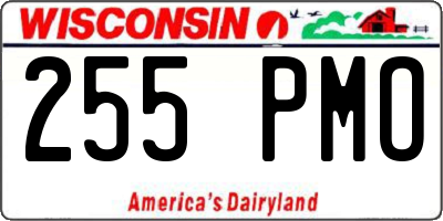 WI license plate 255PMO