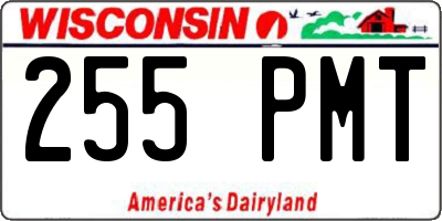 WI license plate 255PMT
