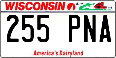 WI license plate 255PNA