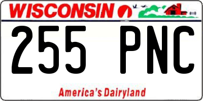 WI license plate 255PNC