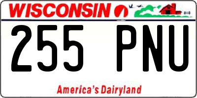 WI license plate 255PNU