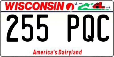 WI license plate 255PQC
