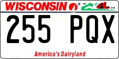 WI license plate 255PQX
