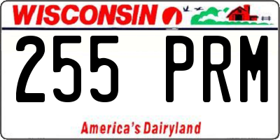 WI license plate 255PRM