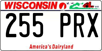 WI license plate 255PRX