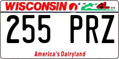 WI license plate 255PRZ
