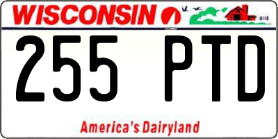 WI license plate 255PTD