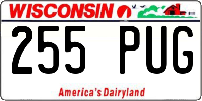 WI license plate 255PUG