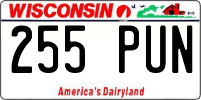 WI license plate 255PUN