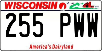 WI license plate 255PWW