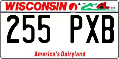 WI license plate 255PXB