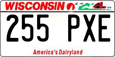 WI license plate 255PXE
