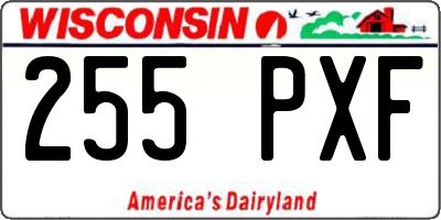 WI license plate 255PXF