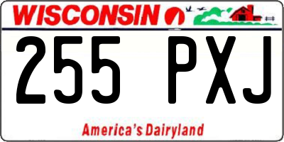 WI license plate 255PXJ