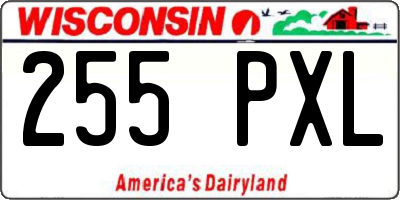 WI license plate 255PXL