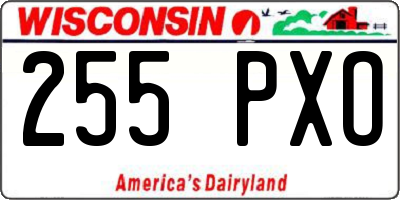 WI license plate 255PXO