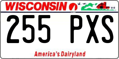 WI license plate 255PXS