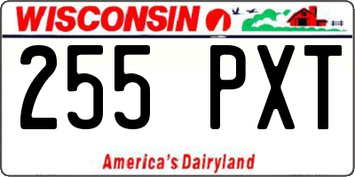 WI license plate 255PXT