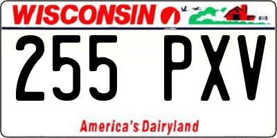 WI license plate 255PXV