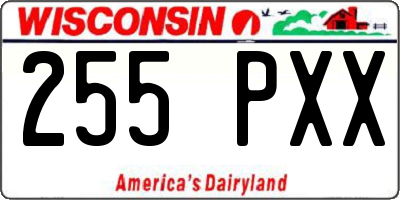WI license plate 255PXX