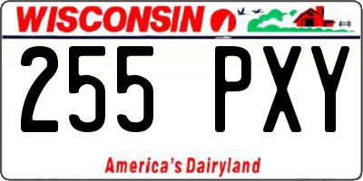 WI license plate 255PXY