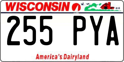 WI license plate 255PYA