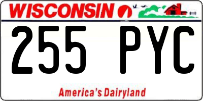 WI license plate 255PYC