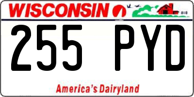 WI license plate 255PYD