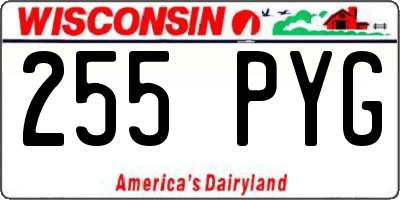 WI license plate 255PYG