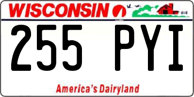 WI license plate 255PYI