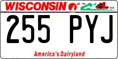 WI license plate 255PYJ