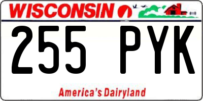 WI license plate 255PYK