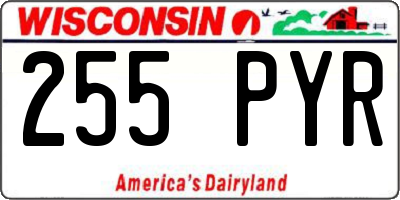 WI license plate 255PYR