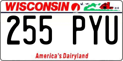 WI license plate 255PYU