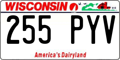 WI license plate 255PYV