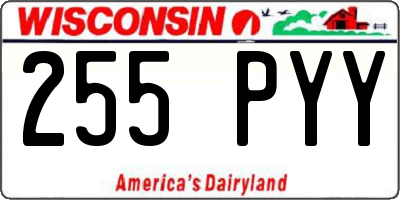 WI license plate 255PYY