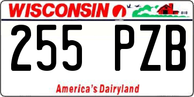 WI license plate 255PZB
