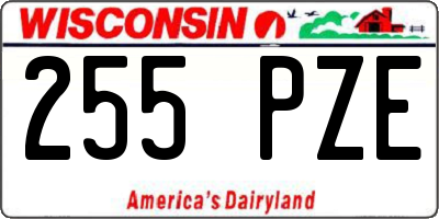 WI license plate 255PZE