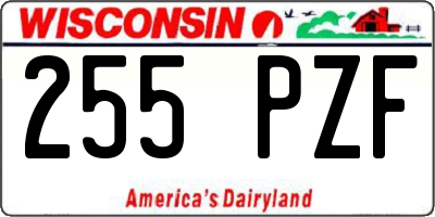 WI license plate 255PZF