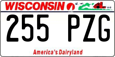 WI license plate 255PZG