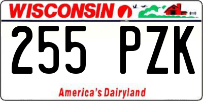 WI license plate 255PZK