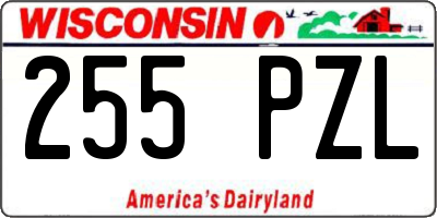 WI license plate 255PZL