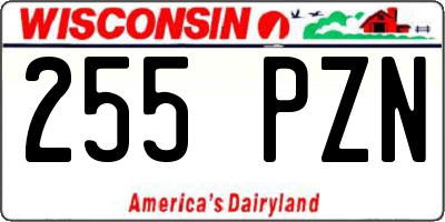 WI license plate 255PZN