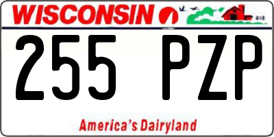WI license plate 255PZP