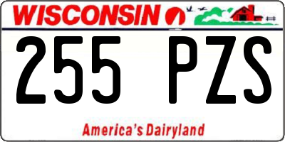 WI license plate 255PZS