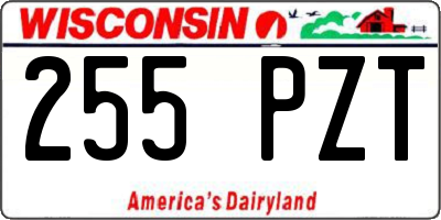 WI license plate 255PZT