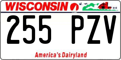WI license plate 255PZV