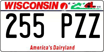 WI license plate 255PZZ
